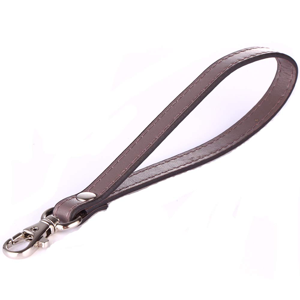 Xiazw Leather Wrist Strap Wristlet for Purse，Wallet， Clutch，Key，Keychain，Cell Phone Case (Plain Leather Grey) — image 1