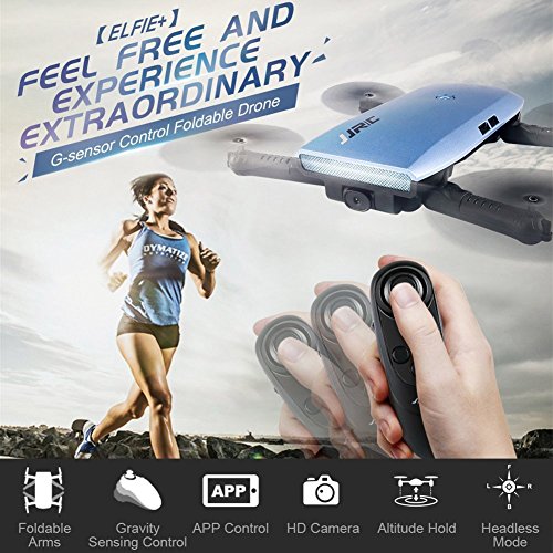 JJRC H47 Elfie WIFI Foldable Pocket FPV Drone 3 Batteries Mini Quadcopter with 720P Camera (Blue 3 batteries) - Thumbnail 4
