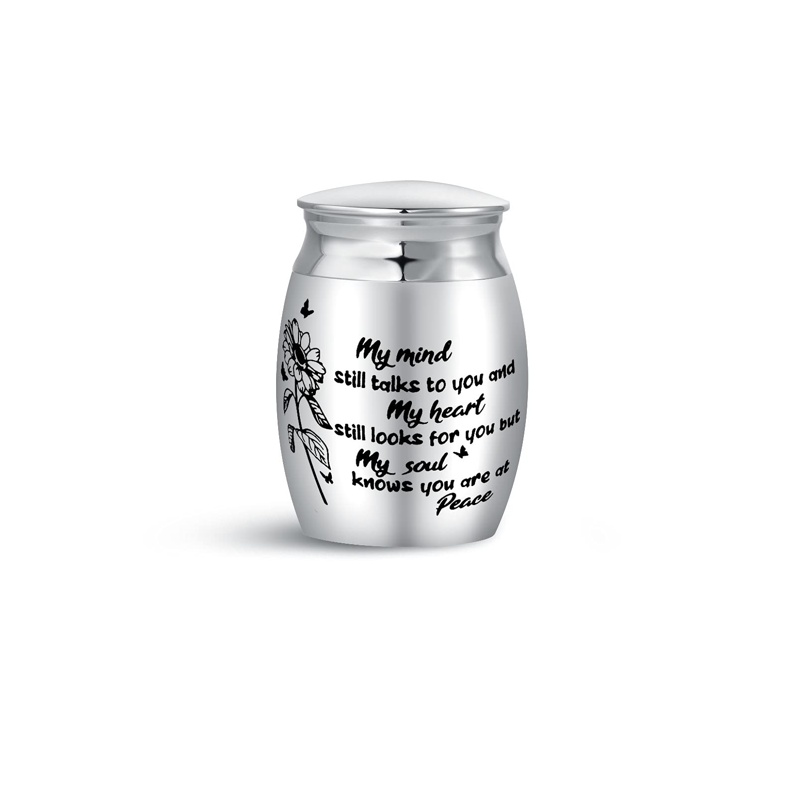 KunBead Jewelry Sunflower Small Cremation Urns for Human Ashes Adult Holder Dog Pet Urn Mini Keepsake Decorative Memorial