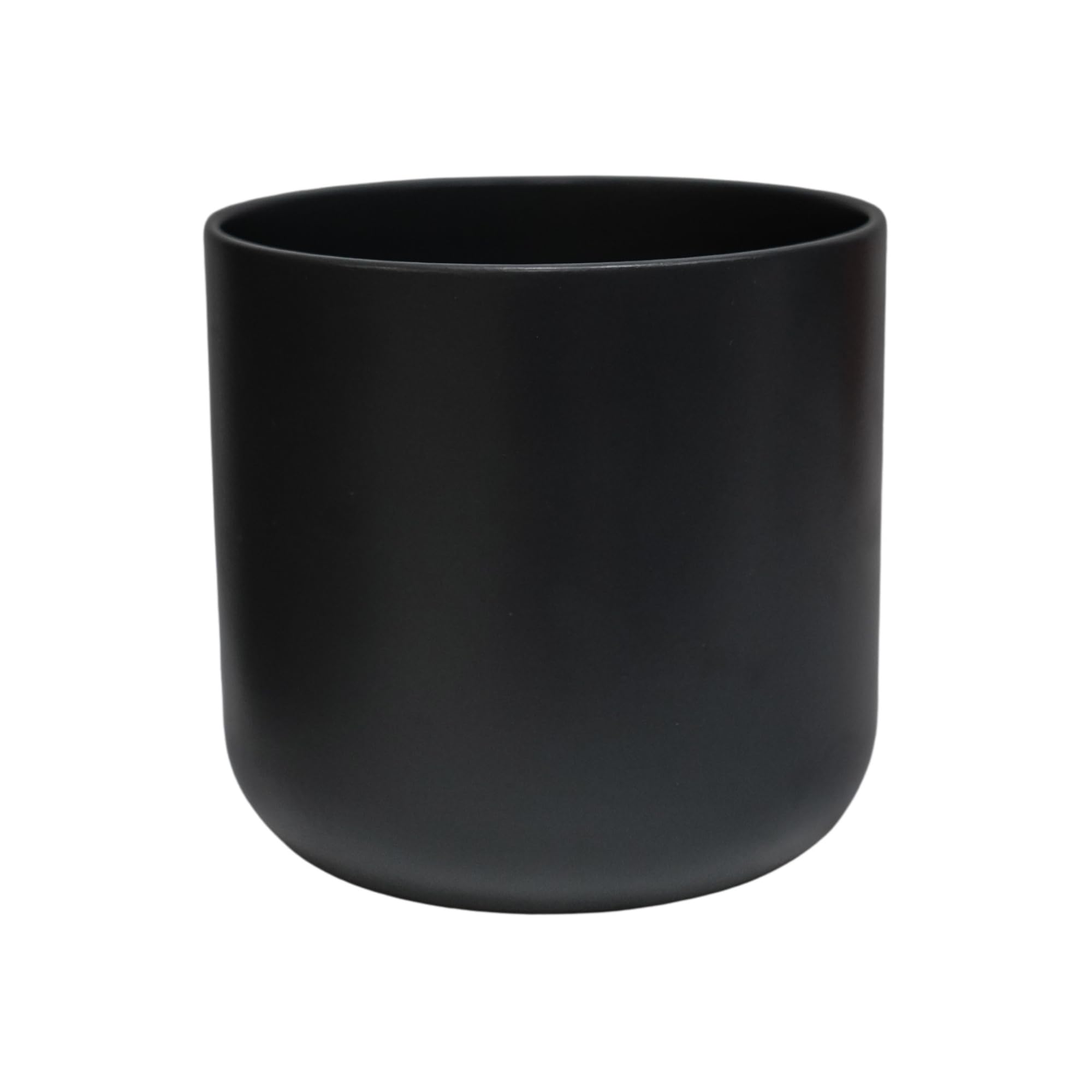 Ivyline Lisbon Planter in Anthracite - Waterproof and Decorative - Stylish Indoor Ceramic Flower Houseplant Pot with Glazed Finish - H13.5cm x D13.5cm