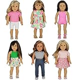 PZAS Toys 6 Outfit Set, Compatible with All 18 Inch Dolls