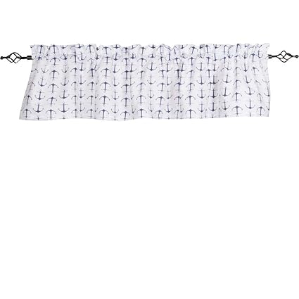 Home Collections by Raghu 72x15.5 Anchors Away White-Navy Valance