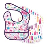 Bumkins Starter Bib, Baby Bib Infant, Waterproof, Washable, Stain and Odor Resistant, 3-9 Months, 2-Pack - Watercolors & Brushstrokes
