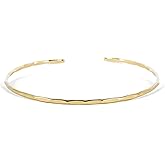 Thin Hammered Cuff, in Solid Sterling Silver, 14K Gold Fill, and Rose Gold Fill; Delicate Handmade Stacking Bracelet for Women by Lotus Stone Design