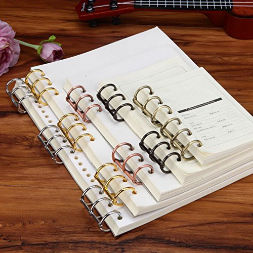 Exttlliy 10Pcs Metal Loose Leaf Binder 3-Ring Binding Rings Book Binding Spines Combs DIY Notebook Photo Album Rings (Antique Bronze) - Thumbnail 2