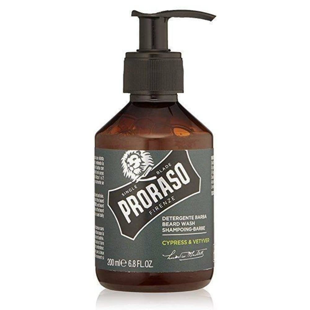 Proraso Beard Wash Cypress & Vetyver, 200ml, Scented Beard Shampoo Softens, Cleanses, Conditions, and Gently Removes Impurities, Made in Italy — image 1