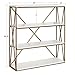 Kate and Laurel Ascencio 4-Layer Modern Luxe Wooden Wall Shelves with Matte Gold Metal Frame and White Display Boards, 22x6x24.25