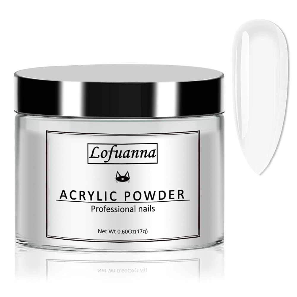 Lofuanna 17g Professional Clear Acrylic Powder Salon Quality Acrylic Nail Powder for Nails Extension Nail Art System for Home/Salon