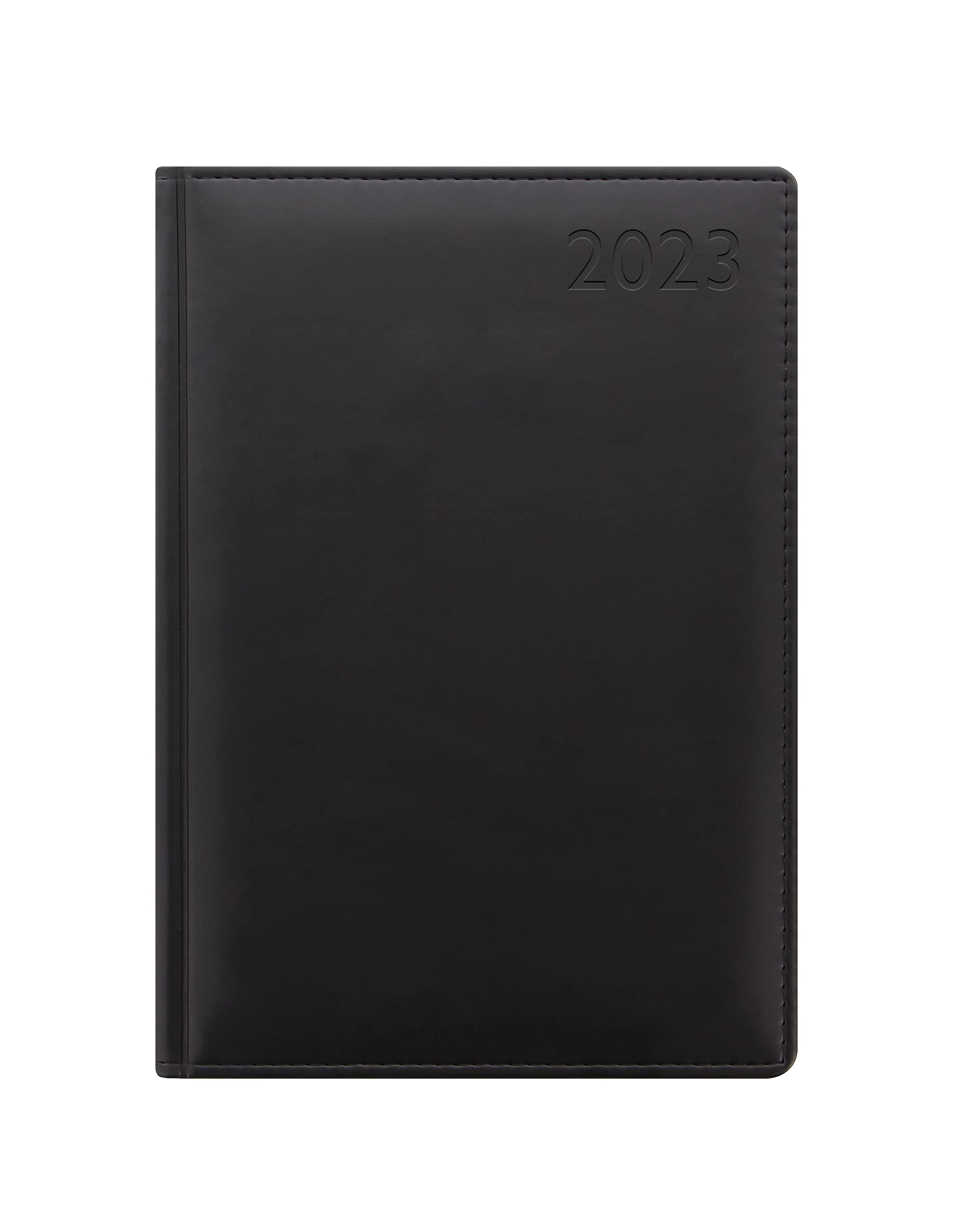Letts of London Verona A5 day to a page with appointments and planners 2023 diary - black, 23-080450