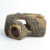 hygger Betta Log Resin Hollow Tree Trunk Ornament, Betta Fish Accessories, Aquarium Decorations Wood House Small and Medium Fish Tank Decor, with Holes for Small Fish Pets to Swim Through (Tree Trunk)