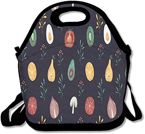 NNHAHA Cartoon Fruits And Vegetables Lunch Bag Tote Handbag Lunch Boxes
