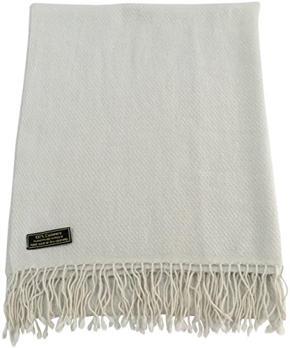 Off White High Grade 100% Cashmere Shawl Scarf Wrap Hand Made from Nepal NEW