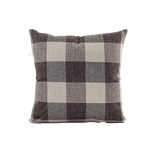 Leioh Christmas Decorations Retro Checkers Plaids Cotton Linen