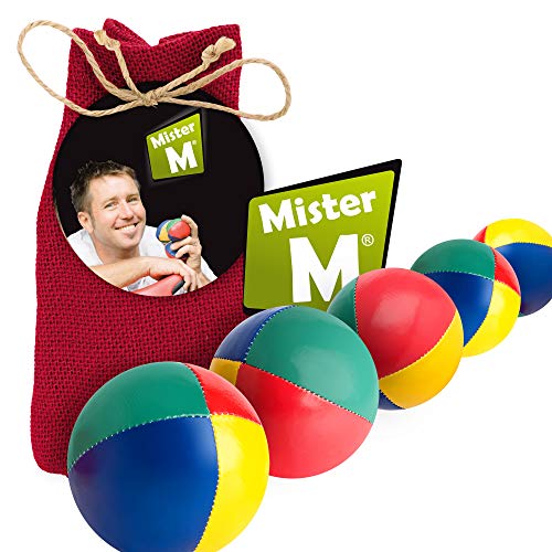 Mister M ✓ 5 Juggling Balls ✓ Plus an Online Video ✓ in a Burlap Bag ✓ “The Ultimate Juggling Set