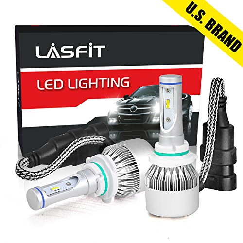 LASFIT 9012/HIR2 LED Headlight Bulbs 72W 7600LM 6000K LED Headlight Conversion Kits -Philips Chips 6000K Xenon White All-in-One Conversion Kit Hi/Lo Beam (Pack of 2)