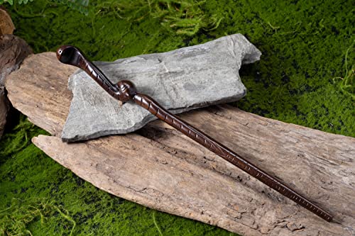 Handicraftviet Hand Carved Magic Wand Real Wood/Wooden Wand 15 Inch for ...