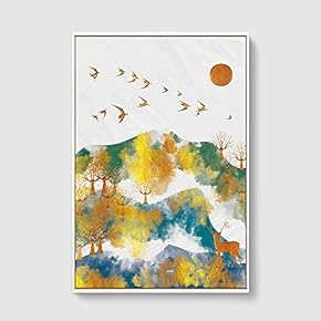 Framed Canvas Home Artwork Decoration Abstract Scenery Canvas Wall Art for Living Room, Bedroom - 16x24 inches