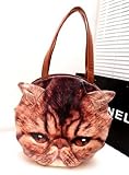 Fashion Cat Handbag Face Shape PU Leather Shoulder Bag Handbag