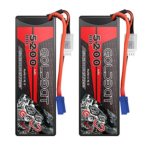 GOLDBAT 3S Lipo RC Batterie 11.1V 80C 5200mAh LiPo Batterie Hardcase Pack mit EC5 Plug für RC Auto Evader RC Truggy…
