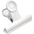 Coideal Large White Bull Clips - 12 Pack Metal Hinge Paper Clips File Clamps for Crafts, Food Bags, Drawings, Photos at Home Kitchen & Office (2 1/2 Inch)