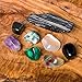 Crystals for Protection/EMF -8 pc Pocket-Sized Crystal Healing Set - Obsidian, Fluorite, Malachite, Hematite, Amethyst, Tree Agate, Clear Quartz + Black Tourmaline Specimen + Informational Guide