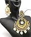 Satyam Kraft Women's Fashion Traditional Gold Chandbali Pearl Kundan Earrings Partywear Wedding Hangings Earrin Standard Golden