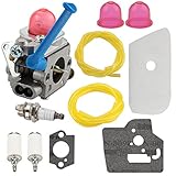 Harbot 128CD 128LD Carburetor for Husqvarna 124L 125E 125C 125L 125LD 125R 125RJ 128C 128L 128LDX 128R 128RJ 128DJX Craftsman String Trimmer with Air Filter Tune Up Kit
