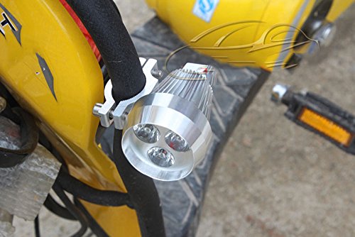 Bright 12W 3 LED Metal Shell Motorcycle Fog Light Handlebar Spotlight Universal Motorcycle Headlight For All Electric Bike Work Driving Headlamp Spot Lamp Night Riding Safety 12v-80v Voltage Universal