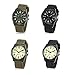 Vavna Lucky Unisex Canvas Strap Army Quartz Crime Army Watch Military Sport WristWatches - Luminous Green