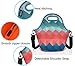VASCHY Reusable Lunch Tote Bag for Women and Girls Kids Large Capacity with Detachable Adjustable Shoulder Strap for Work in Retro Triangle