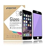 Pajuva iPhone 6S Screen Protector Tempered Glass Full Cover HD Anti Blue Light Protect Eyesight 4.7 inch (Anti Blue Light - Black)