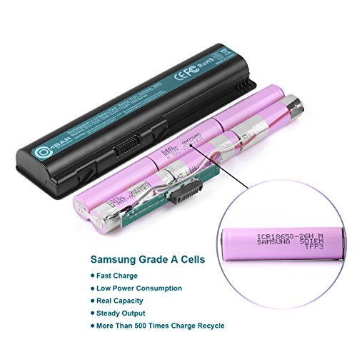 OMBAR 5200mAh Samsung Grade A 6 Cells HP Laptop Battery for HP Pavilion G50 G60 G70 DV4 Compaq 484170-001 CQ60 484171-001 485041-001 485041-002-12-Month Warranty