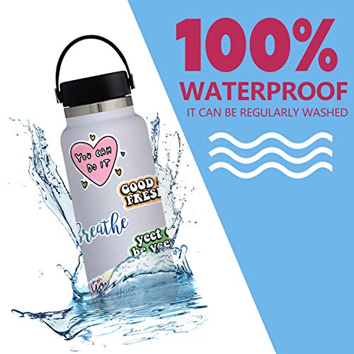 100PCS Inspirational Stickers for Water Bottles, Positive Vinyl Quote Stickers for Planner, Laptop, Funny Motivational Stickers for Adults, Girls, Women, Teachers, Students, Waterproof Sticker Pack
