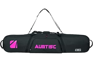 AUMTISC Snowboard Bag Unpadded, Travel Ski Bags with Storage Compartments, Shoulder Sling and Gear Pockets, for Snow board, Goggles, Gloves, Available Length in 155 cm 165 cm