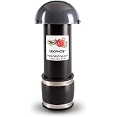 OdorHog Clamp On Vent Stack Pipe Filter 3", Black ABS with Mushroom Cap, Removes Outdoor Septic and Sewer Odor Problems (3.0-inch)