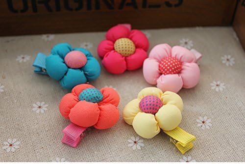 Winwest 5pcs Cute Flowers Girls Hairpin Kid Hair Clips Side Clip Baby Hair Accessories