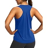 Women's Workout Tops Racerback Athletic Tank Tops Sleeveless Loose Fit Yoga Running Gym Shirts for Women