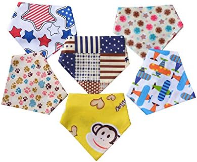 Pet Bandana Tie on Triangle Bibs One Size Fits Most Dogs Cats Head Scarf for Independence Day (6Pcs/Pack)