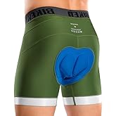 Bikewa Men's Cycling Underwear with Anti-Slip Leg Grips 4D Padded Bike Shorts MTB Liner for Bicycle Biking Riding