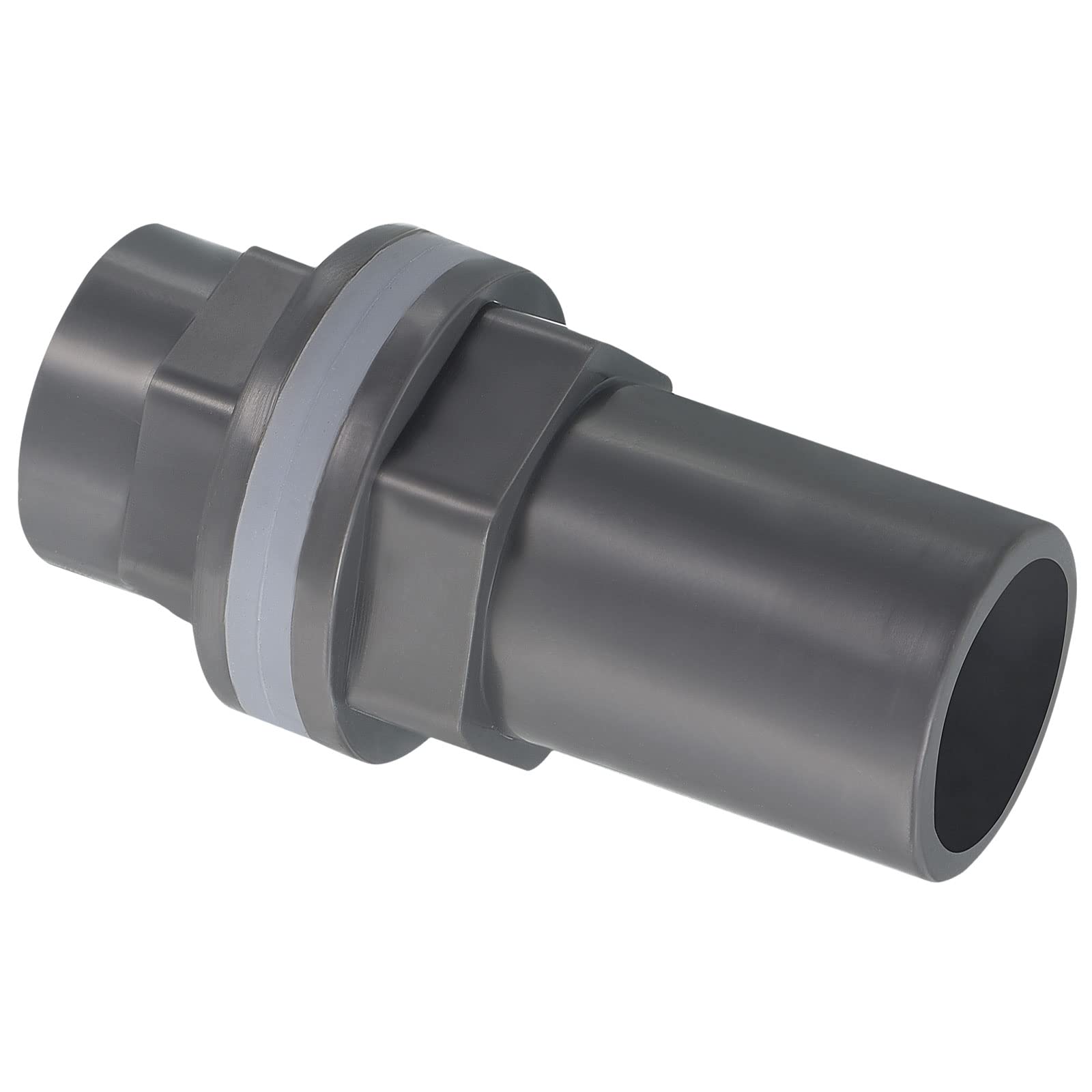 PATIKIL PVC Water Tank Pipe Fitting 1/2" ID DN15, Straight Tube Adapter Connector, Grey