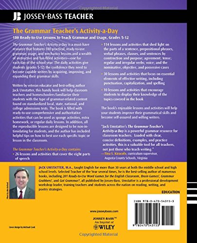 image for Jossey-Bass The Grammar Teacher's Activity-a-Day: 180 Ready-to-Use Les