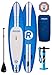 iROCKER Paddle Boards Inflatable 10-Feet Long X 6-Inch Thick SUP Package, Blue