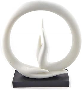 Buddha Statue,Hands Namaste Yoga Mudra Abstract Sculptures Home Decor,Elegant Decorations (Snow-White)