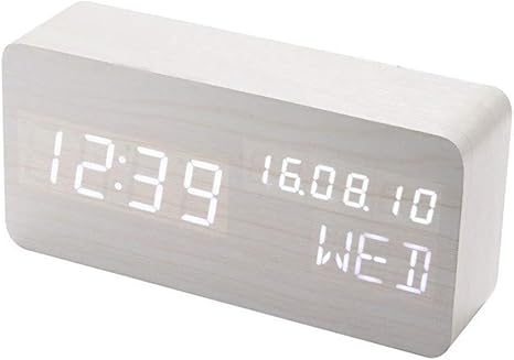 Amazon Co Jp 目覚まし時計 創優会 置き時計 デジタル 木目 小さい コンパクト シンプル 音感センサー 省エネ Usb 乾電池給電 カレンダー 日付 温度表示 ギフト 日本語取扱説明書 ホーム キッチン