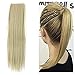 Haironline One Piece Tie Up Ponytail Clip in Hair Extensions Hairpiece Binding Pony Tail Extension for Girl Lady Woman ash blonde