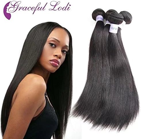 Brazilian Virgin Hair Straight Human Hair Bundles 8A 1 Bundles Hair Straight Human Hair Natural Black Graceful Lodi Hair (20")