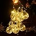 Homeleo Battery Operated Hanging Lights, LED Clear Bulb Copper String Lights, 10ft 10 Bulbs Warm White Globe LED Wire Hanging Lights for Christmas Halloween Wedding Party Indoor Outdoor Decor