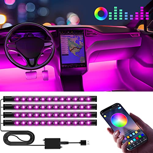Winzwon LED Innenbeleuchtung Auto, Geschenke Auto Zubehör LED Auto Strip Innenraumbeleuchtung Ambientebeleuchtung, Car Accessories Gifts für Männer Frauen, Auto Sachen Gadgets für Deko
