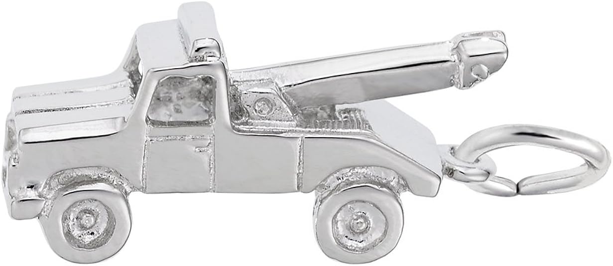 Tow Truck Charm in Sterling Silver, Charms for Bracelets