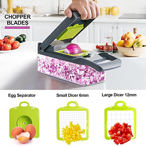 12 in 1 Vegetable Chopper Onion Chopper Food Chopper - Multi Vegtable Chopper Salad Chopper Fruit Slicer Cutter Carrot Chopper Chip Slicer Potato Chopper - Useful Chopping Tool Kitchen Items